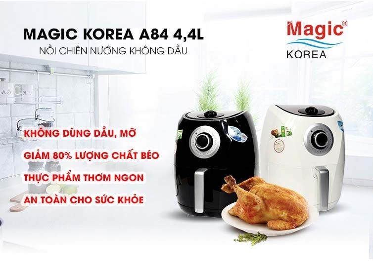 Nồi chiên không dầu Magic Korea A-84 Đen