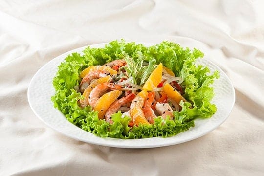 Salad tôm nướng nồi chiên không dầu