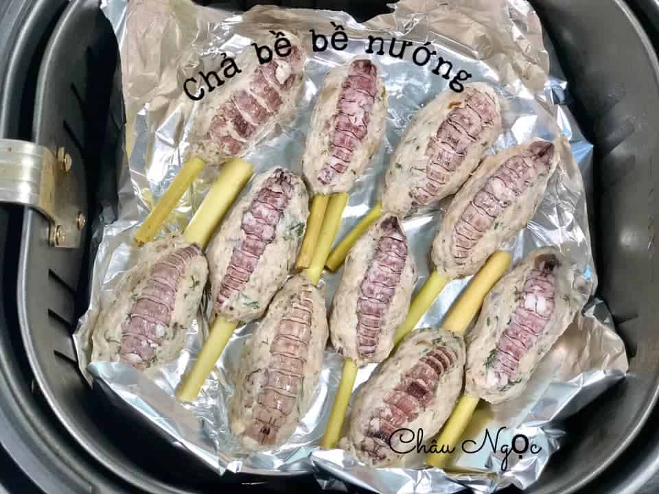 cha be be nuong bang noi chien khong dau