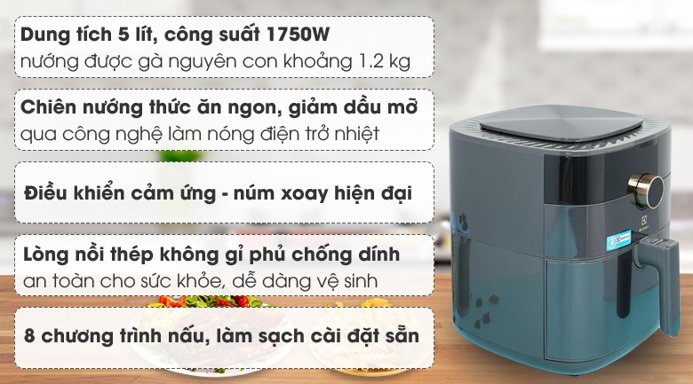 Review nồi chiên không dầu Electrolux E6AF1-520K 