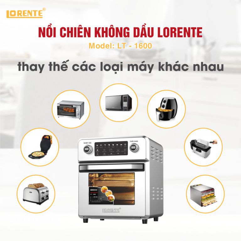 Review nồi chiên không dầu Lorente LT-1600 