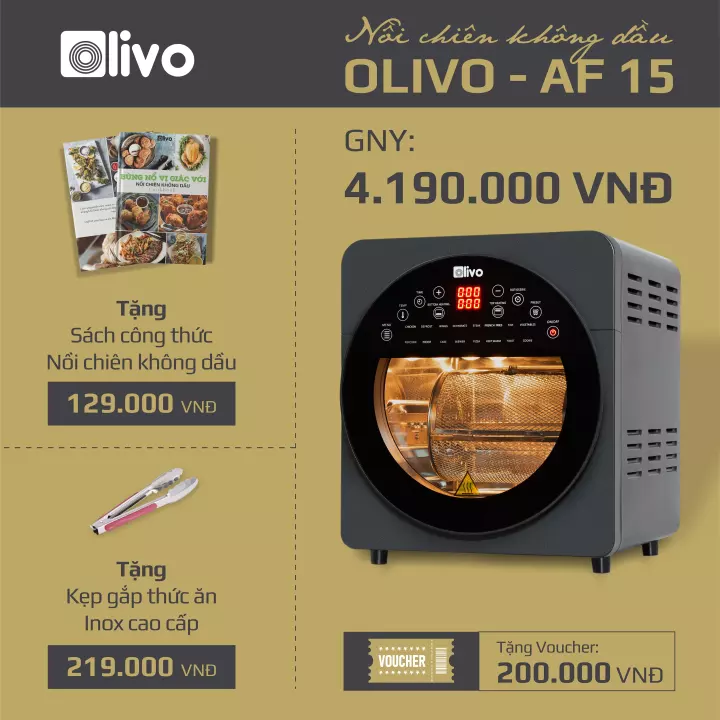 Nồi chiên không dầu OLIVO AF15