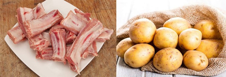 sườn nướng khoai tây bằng nồi chiên không dầu 2