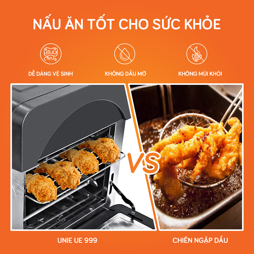 Review nồi chiên không dầu UNIE UE-999 