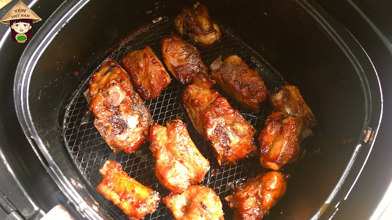 sườn nướng BBQ bằng nồi chiên không dầu 4