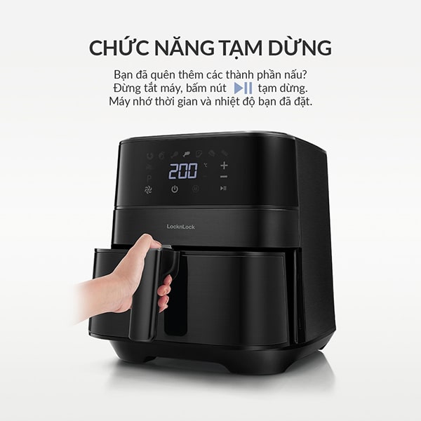 Review nồi chiên không dầu LocknLock EJF284BLK 