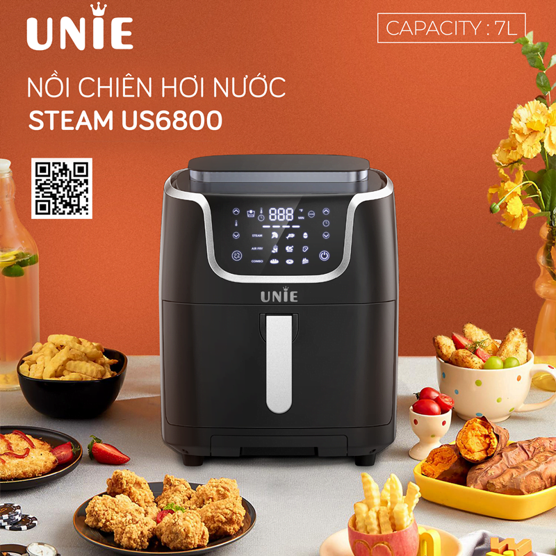 Review chi tiết nồi chiên UNIE Steam US6800