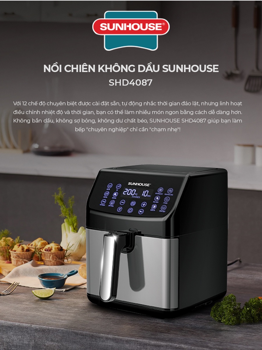 nồi chiên không dầu Sunhouse SHD4087