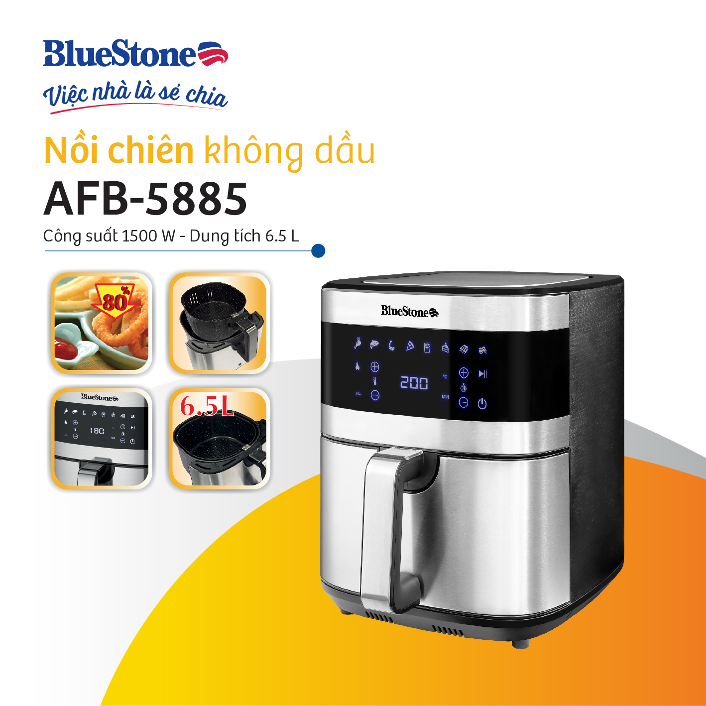 Đánh giá nồi chiên không dầu Bluestone AFB-5885