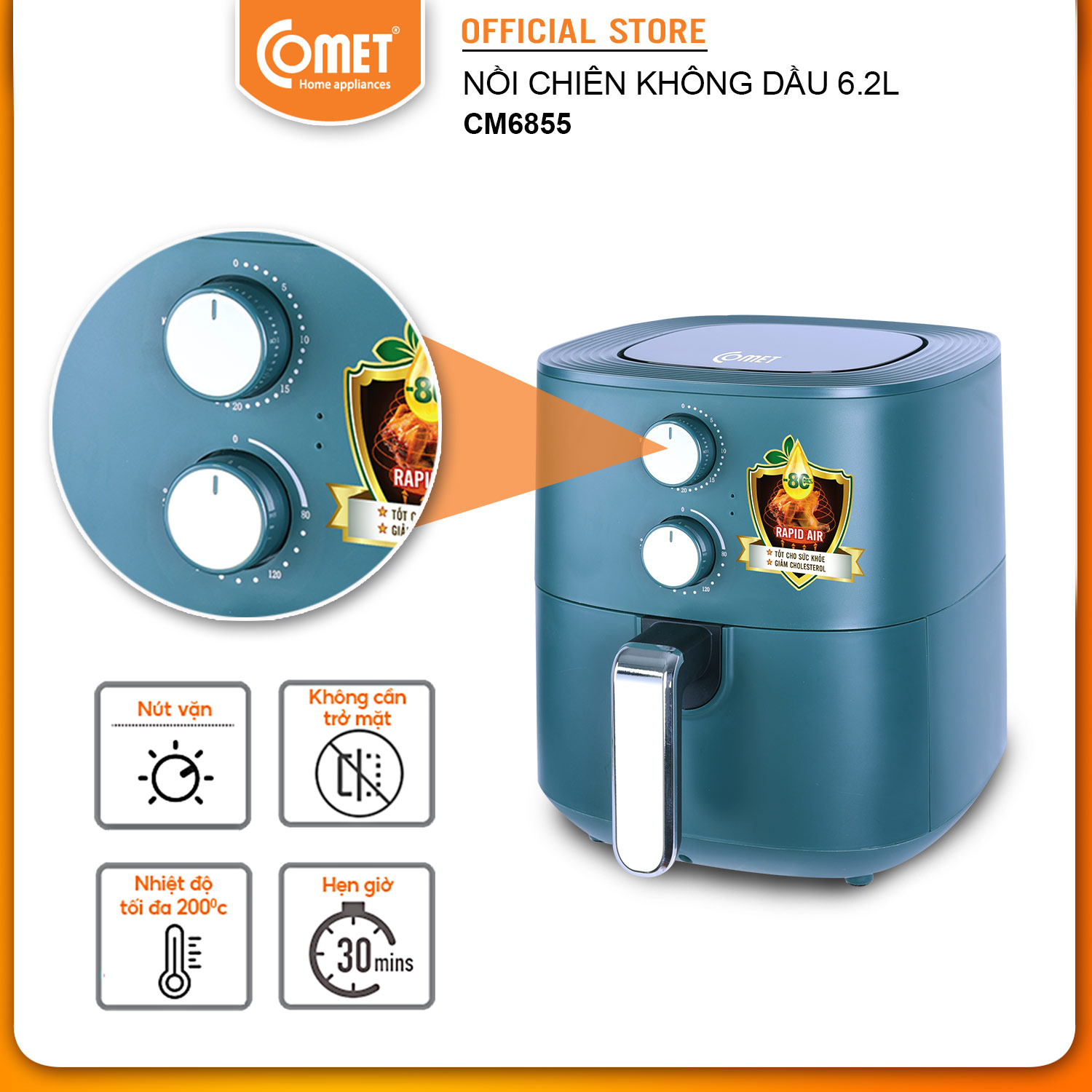 Mua Nồi chiên không dầu Comet CM6855