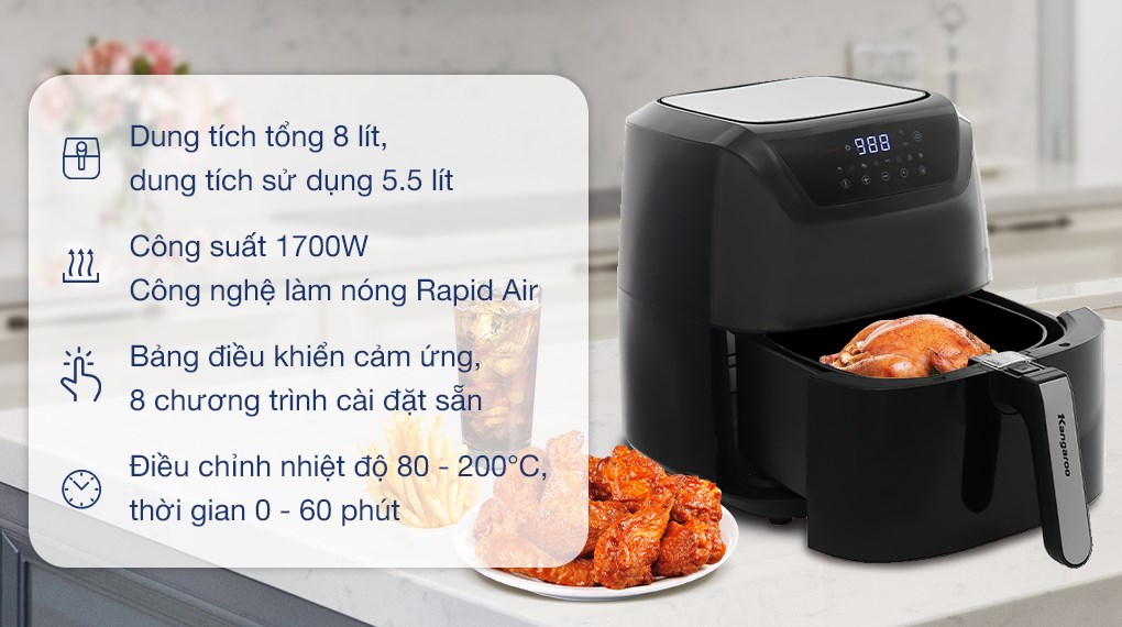 Nồi chiên không dầu Kangaroo KG8AF1A