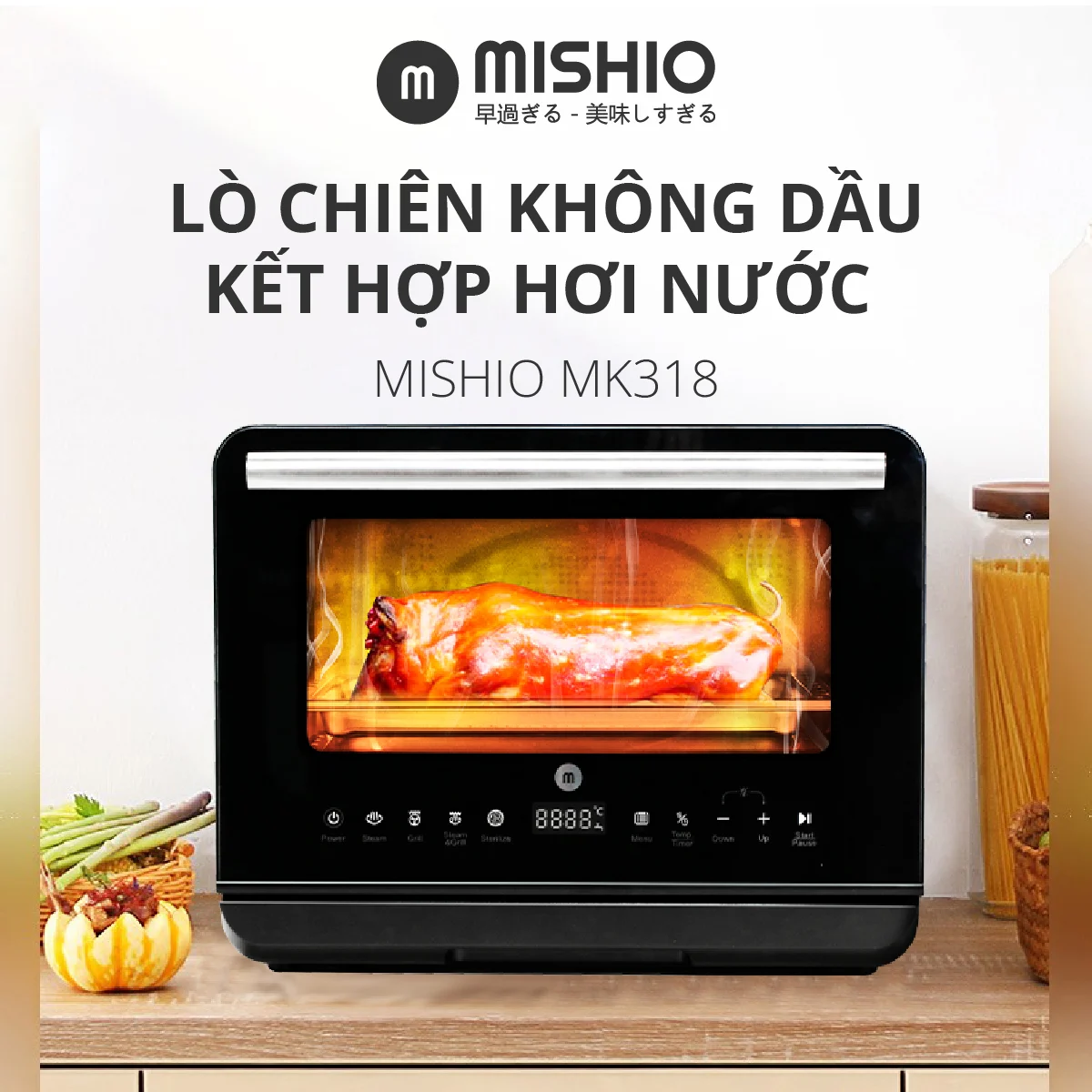 nồi chiên không dầu Mishio MK318