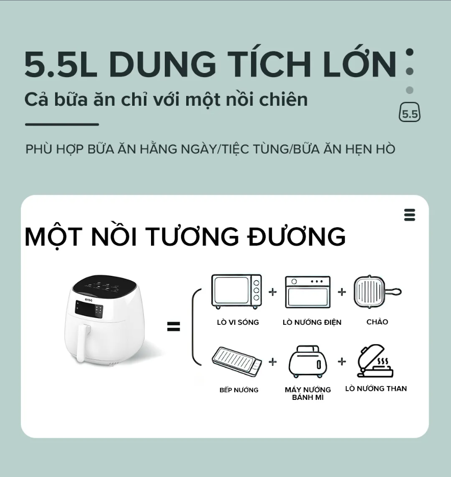 Dung tich noi chien khong dau Eroc V D1