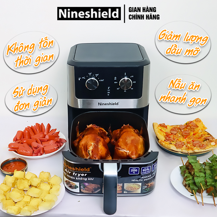 Review Nồi chiên không dầu Nineshield KB1000