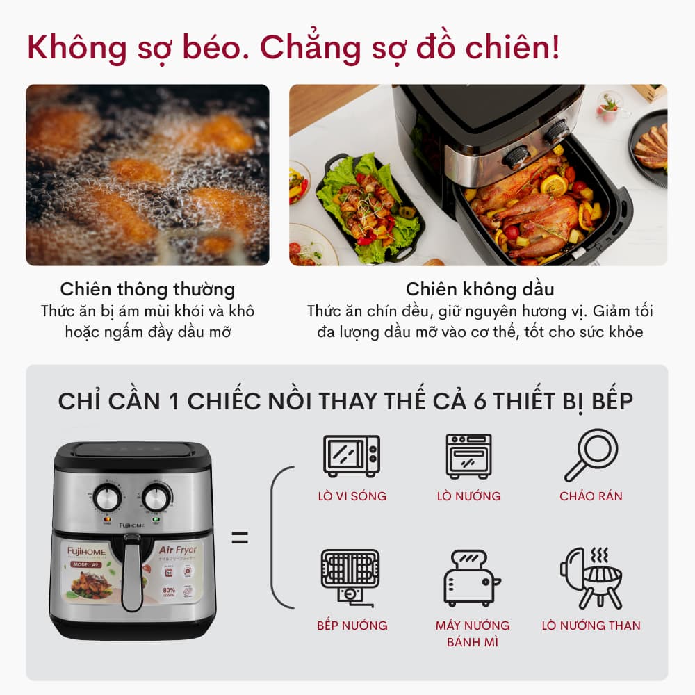 Có nên mua nồi chiên không dầu Fujihome A9 không?