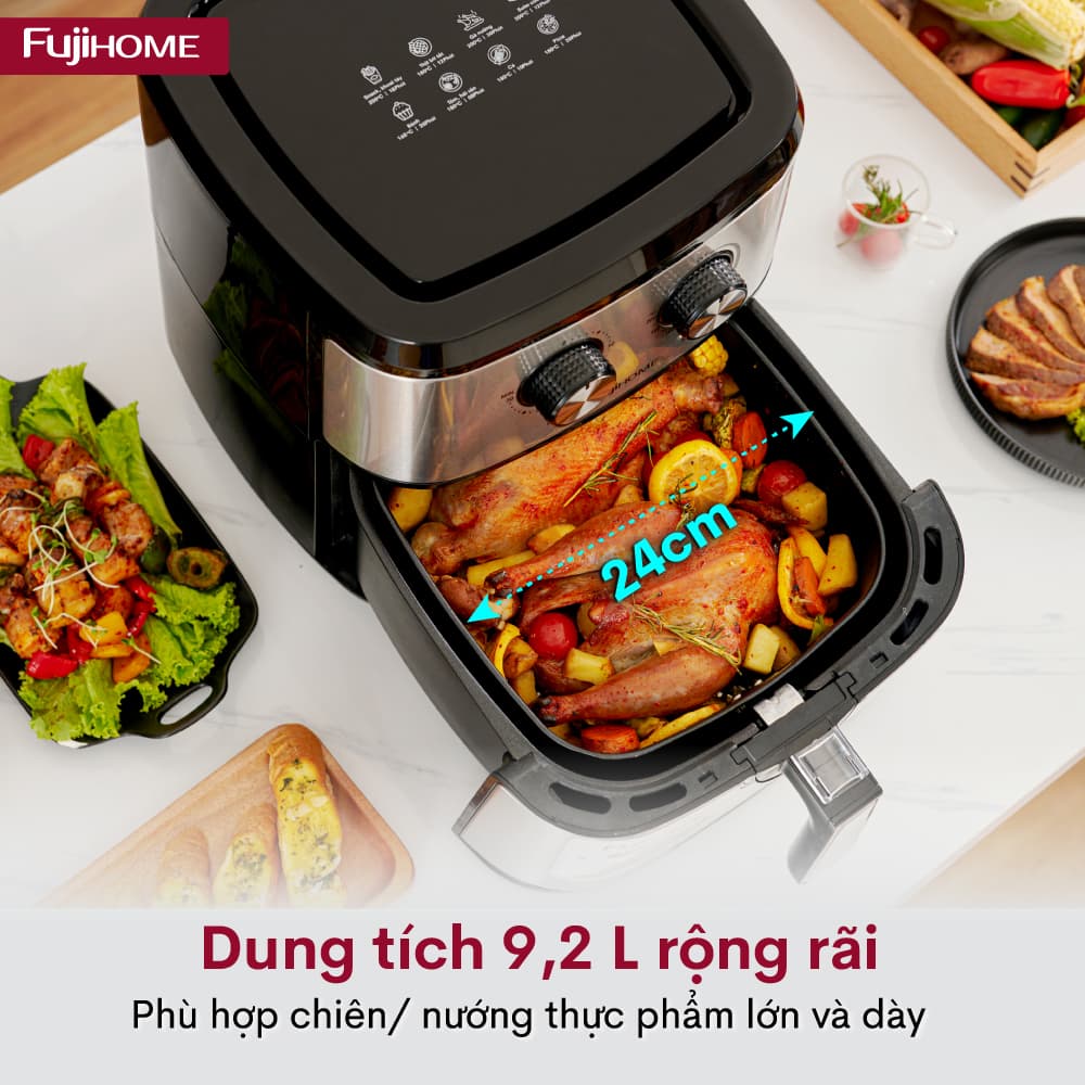 Công suất, dung tích của nồi chiên không dầu Fujihome A9