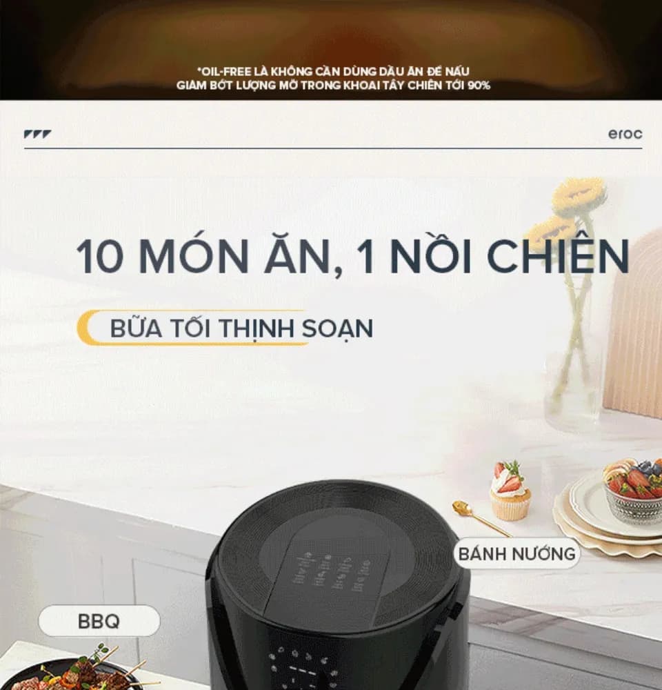 nồi chiên không dầu Eroc V-D2