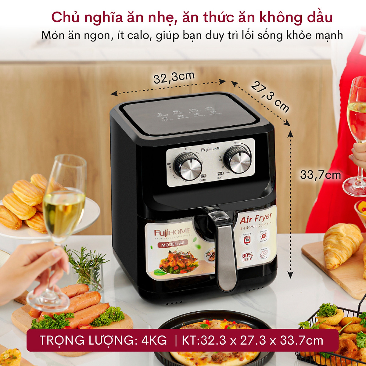 nồi chiên không dầu Fujihome A5