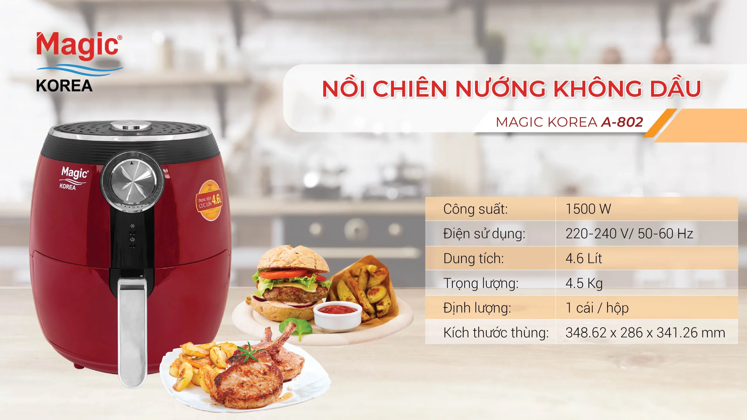 nồi chiên không dầu Magic A-802