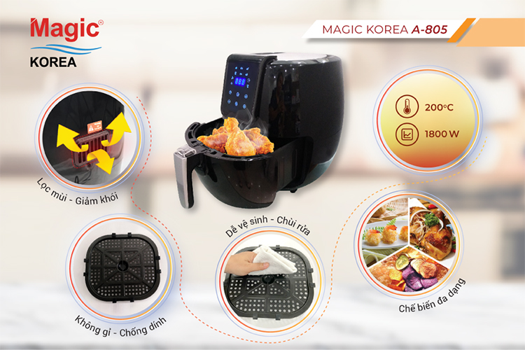 nồi chiên không dầu Magic A-805