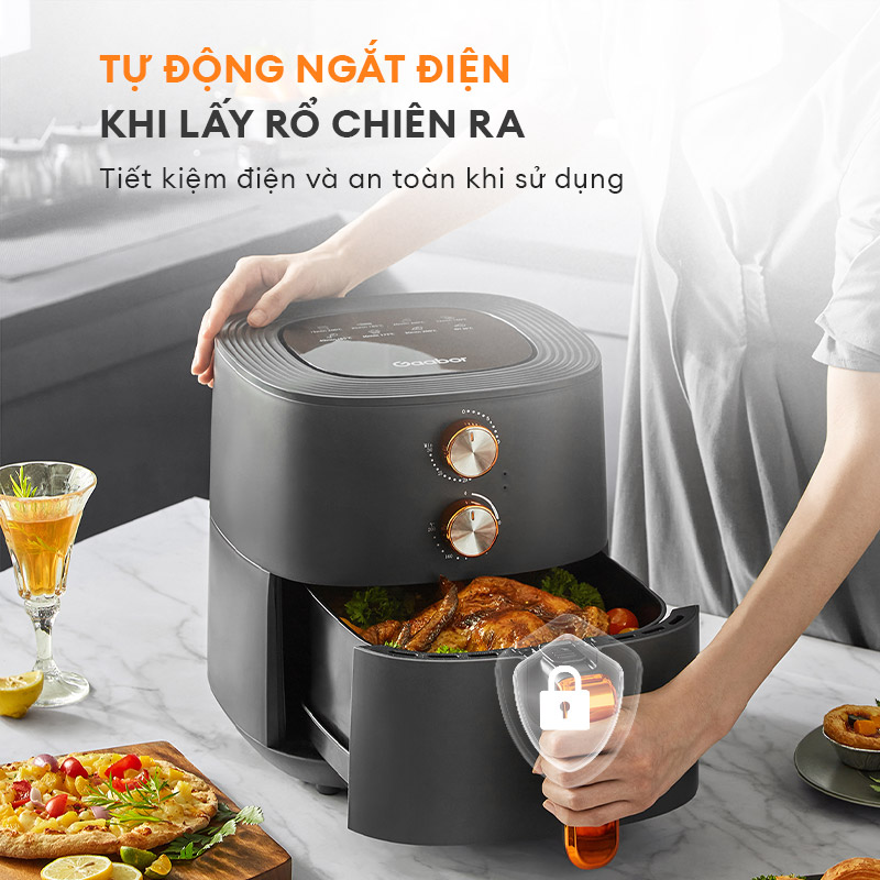 Nồi chiên không dầu 6 lít Gaabor công suất 1700W GA-M6A