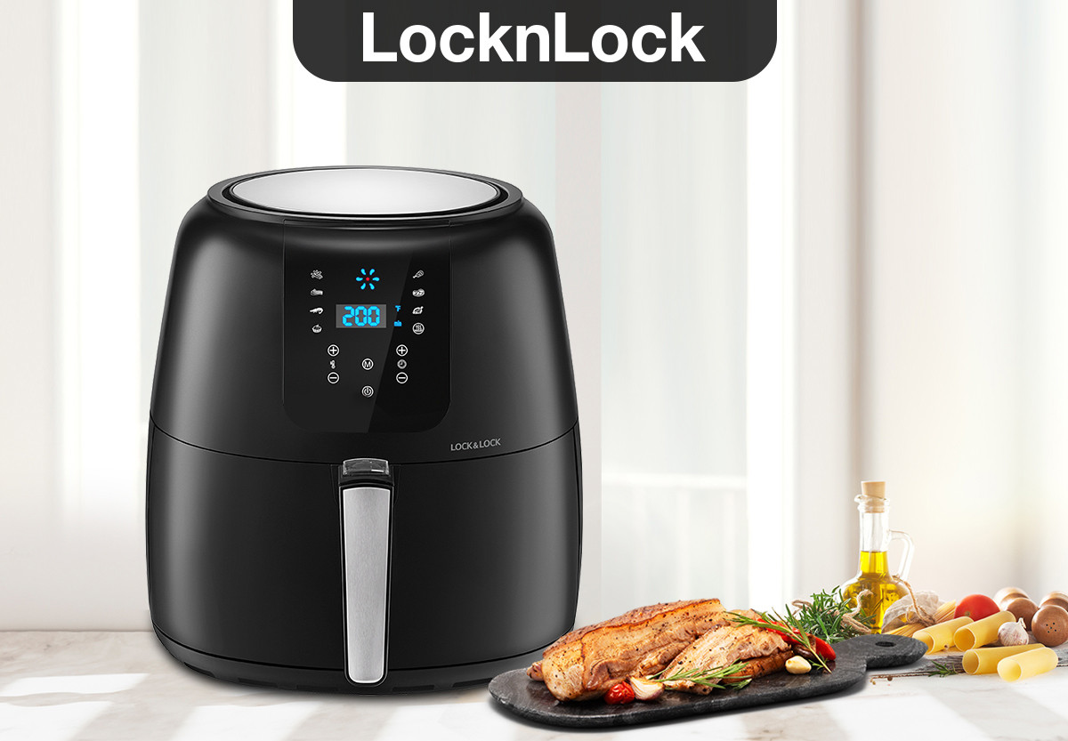 Nồi chiên không dầu Lock&Lock Super Jumbo 7.2L EJF296BLK